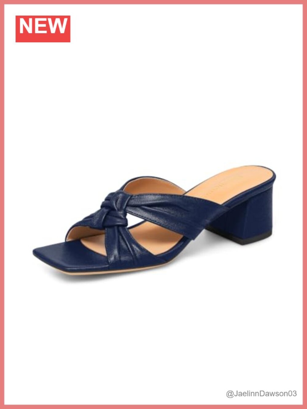 Women's Chunky Block Heeled Sandals Square Open Toe Slip On 2 Inch Heel Party